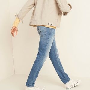 NWT: old navy Slim Medium-Wash Rigid Non-Stretch Distressed Jeans $55 (26 x 28)